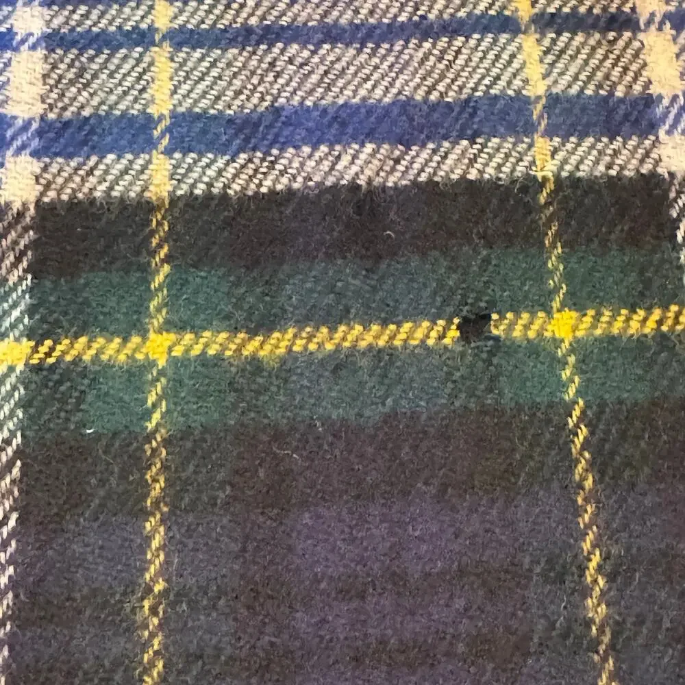 James Pringle 100% Wool Made in Scotland Dress Gordon Blue Green Tartan Scarf
